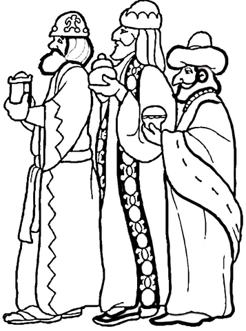 3 Wise Men Coloring Page